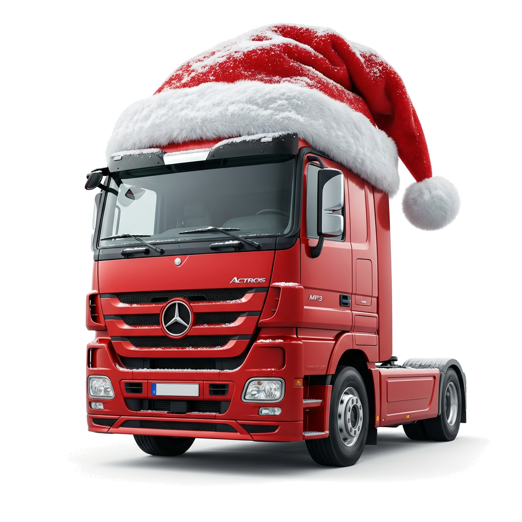 HAMMOUD NUTZFAHRZEUGE - Mercedes-Benz Actros mit großerer Weihnachtsmütze